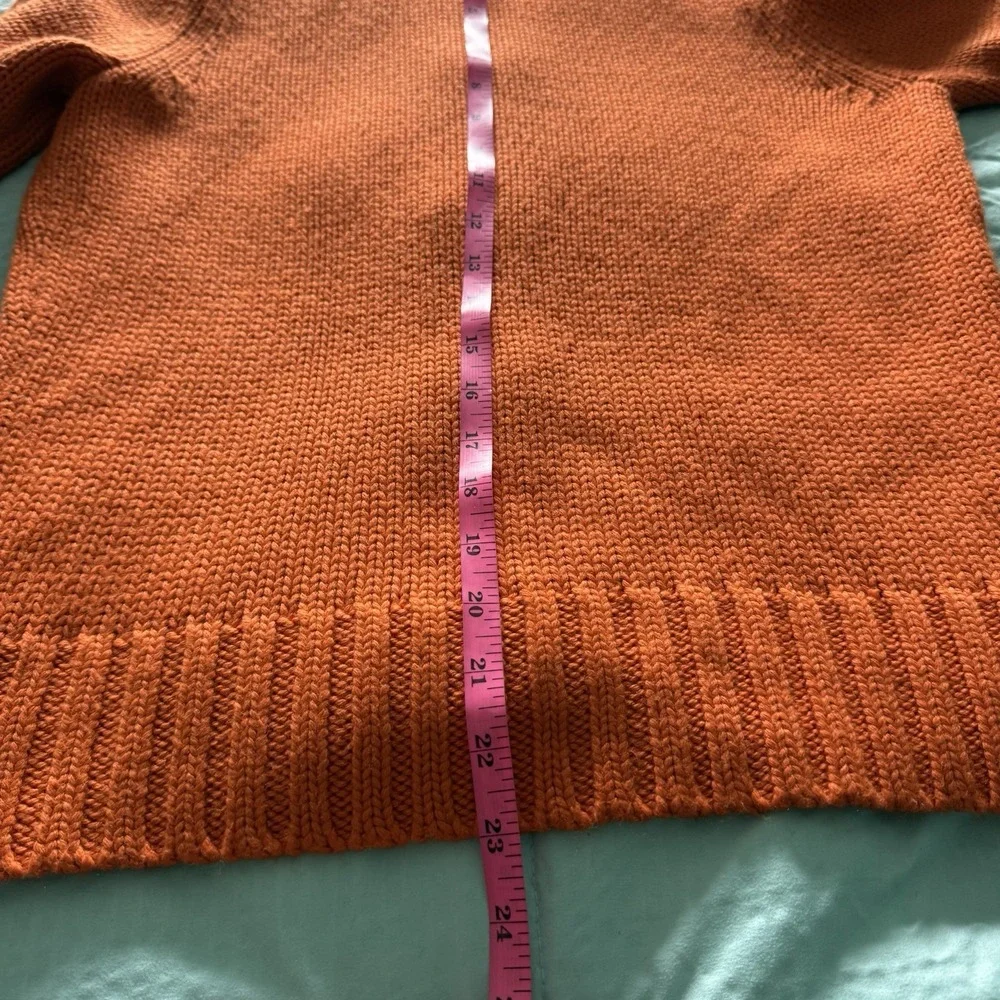 Eddie Bauer Vintage Chunky Wool Blend Knit Hooded Sweater Zip & Toggle 90s Sz M